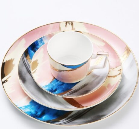 Watercolor Ceramic Dessert Plates - Image 4