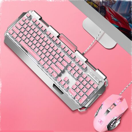 Pink real mechanical keyboard