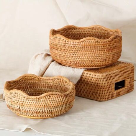 Woven Rattan Snack Basket - Image 5