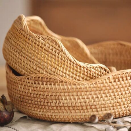 Woven Rattan Snack Basket - Image 2