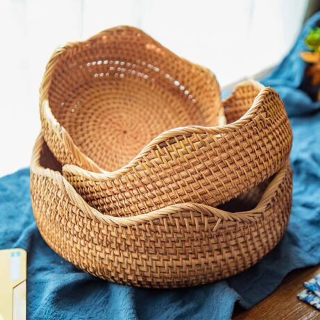 Woven Rattan Snack Basket - Image 3