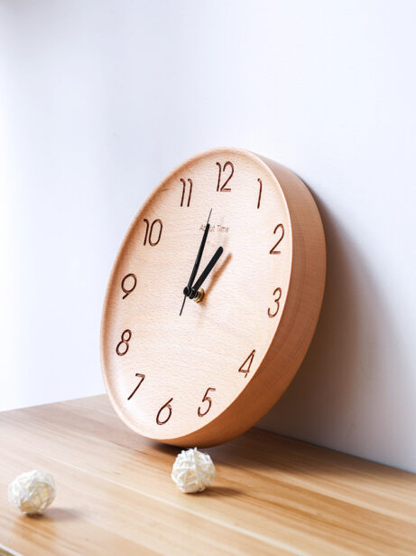 Nordic Beech Wood Silent Wall Clock - Image 5