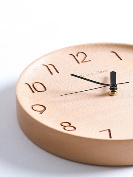 Nordic Beech Wood Silent Wall Clock - Image 2