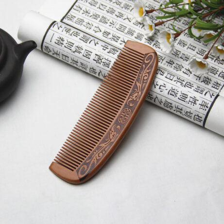 Anti-Static Comb - Natural Peach Solid Wood - Image 2