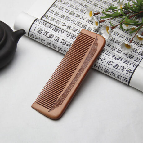 Anti-Static Comb - Natural Peach Solid Wood - Image 3