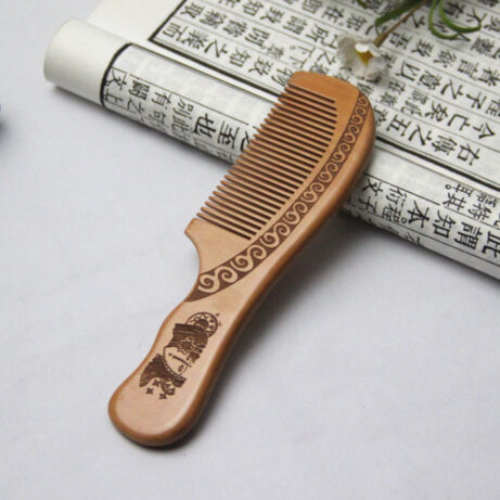 Anti-Static Comb - Natural Peach Solid Wood - Image 4