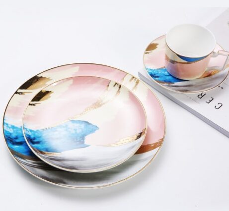 Watercolor Ceramic Dessert Plates - Image 3