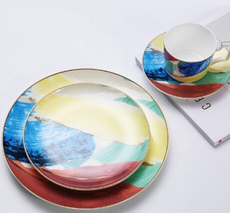 Watercolor Ceramic Dessert Plates - Image 5