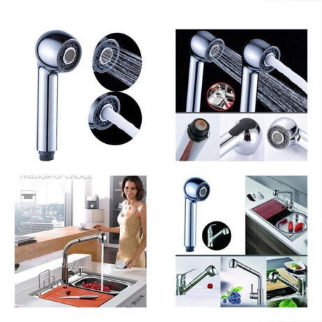 Chrome Kitchen Tap Faucet Pull Out Spray Shower Head - Image 8