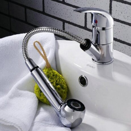 Chrome Kitchen Tap Faucet Pull Out Spray Shower Head - Image 3