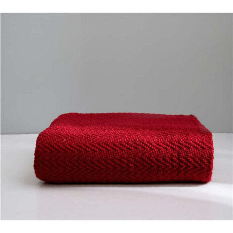 Warm Cozy Knitted Throw Blankets Red 130cm X160cm - Image 2