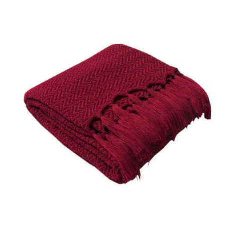 Warm Cozy Knitted Throw Blankets Red 130cm X160cm - Image 3