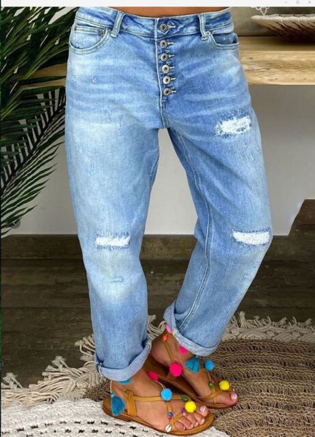 High-Waisted Slim Straight Daddy Jeans - Summer Loose Fit