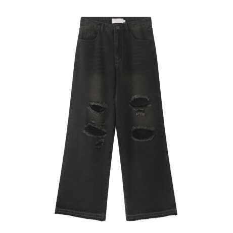 Men's Hip Hop Wide Leg Hole Jeans - Summer Style - Image 2