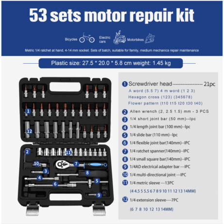 Socket Ratchet Wrench Set Repair Tools - Image 7