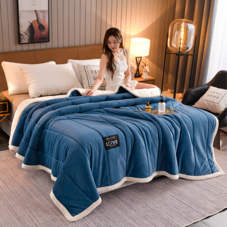 Thick Warm Winter Bed Blankets Wool Blanket Bedspread - Image 7